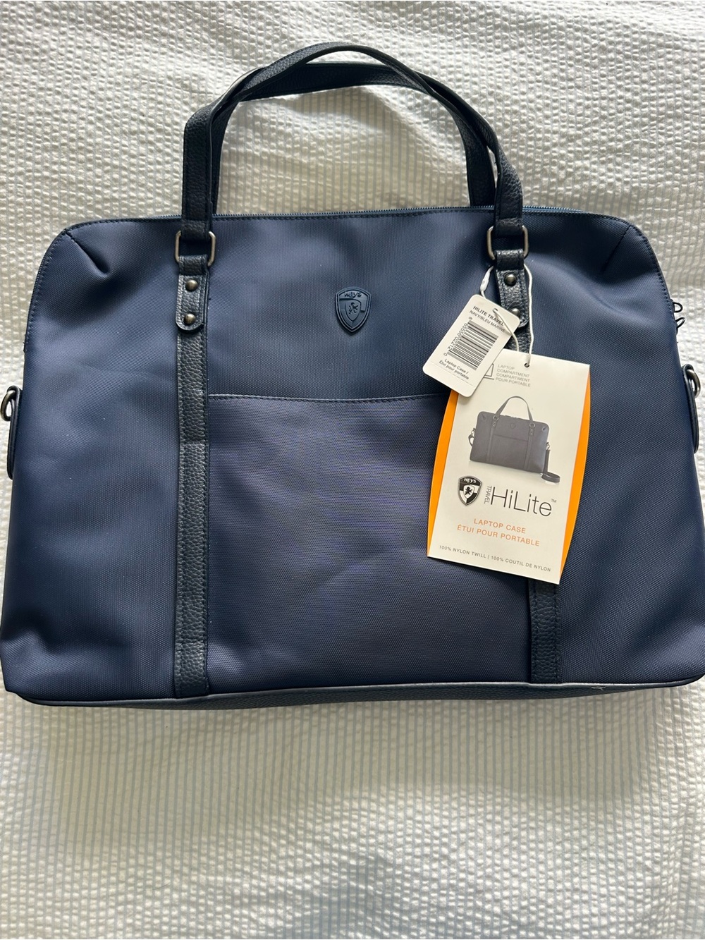 Heys HiLite Navy Women's Laptop Bag with Dual Handles and crossbody strap NEW